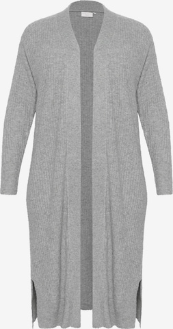 Cardigan KAFFE CURVE en gris : devant