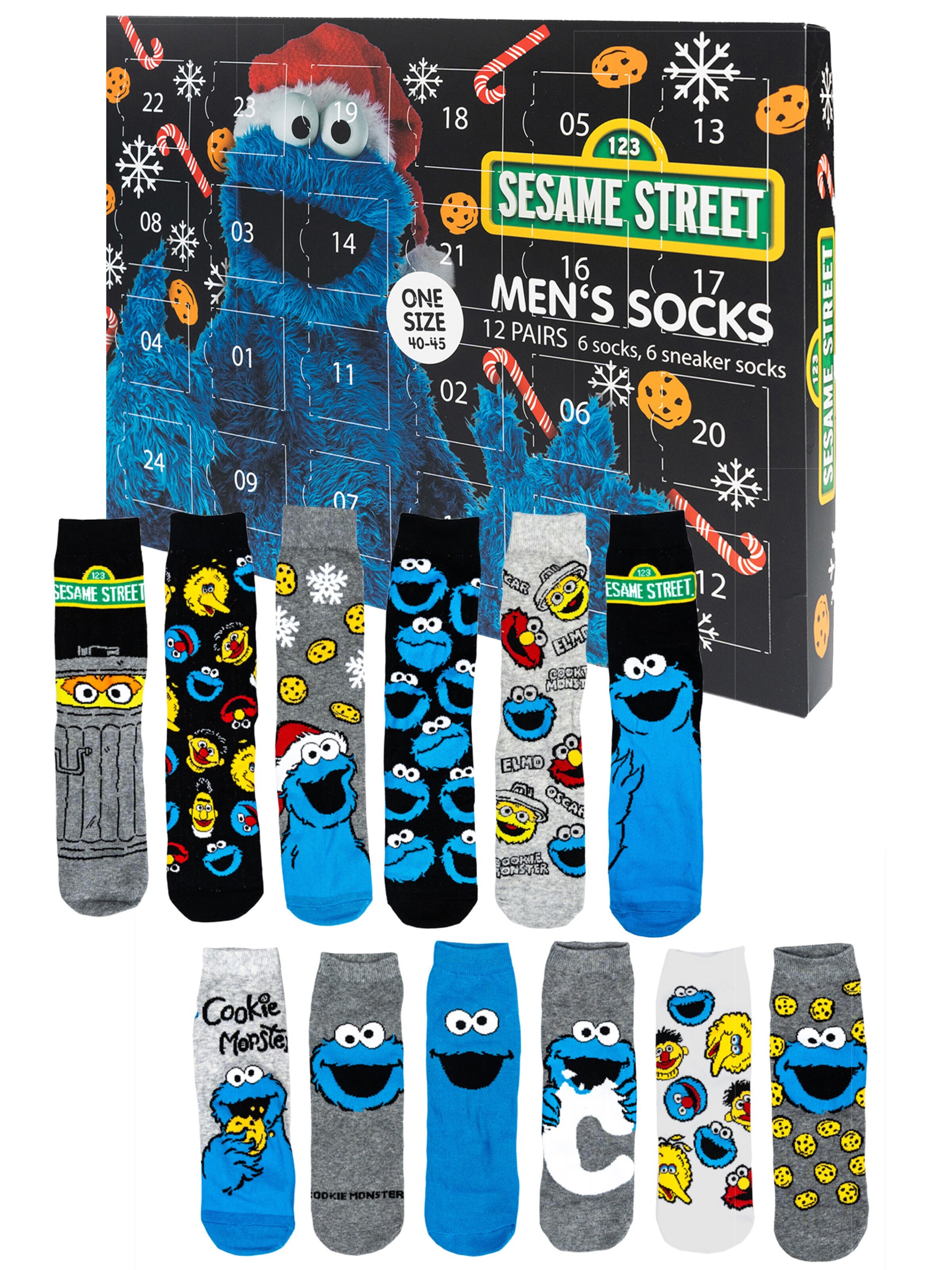 SESAMSTRASSE Socks 'Adventskalender mit 12 Paar' in Mixed colors: front