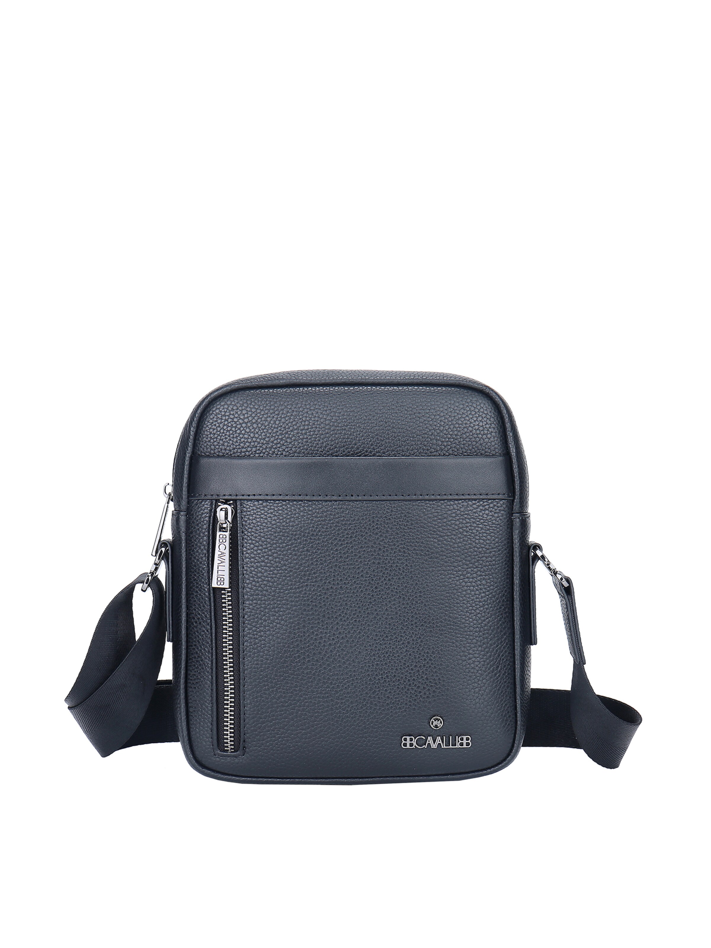 Borsa a tracolla 'Borsa a Tracolla Uomo Vera Pelle - Chiusura Zip B Cavalli' di B. Cavalli in nero: frontale