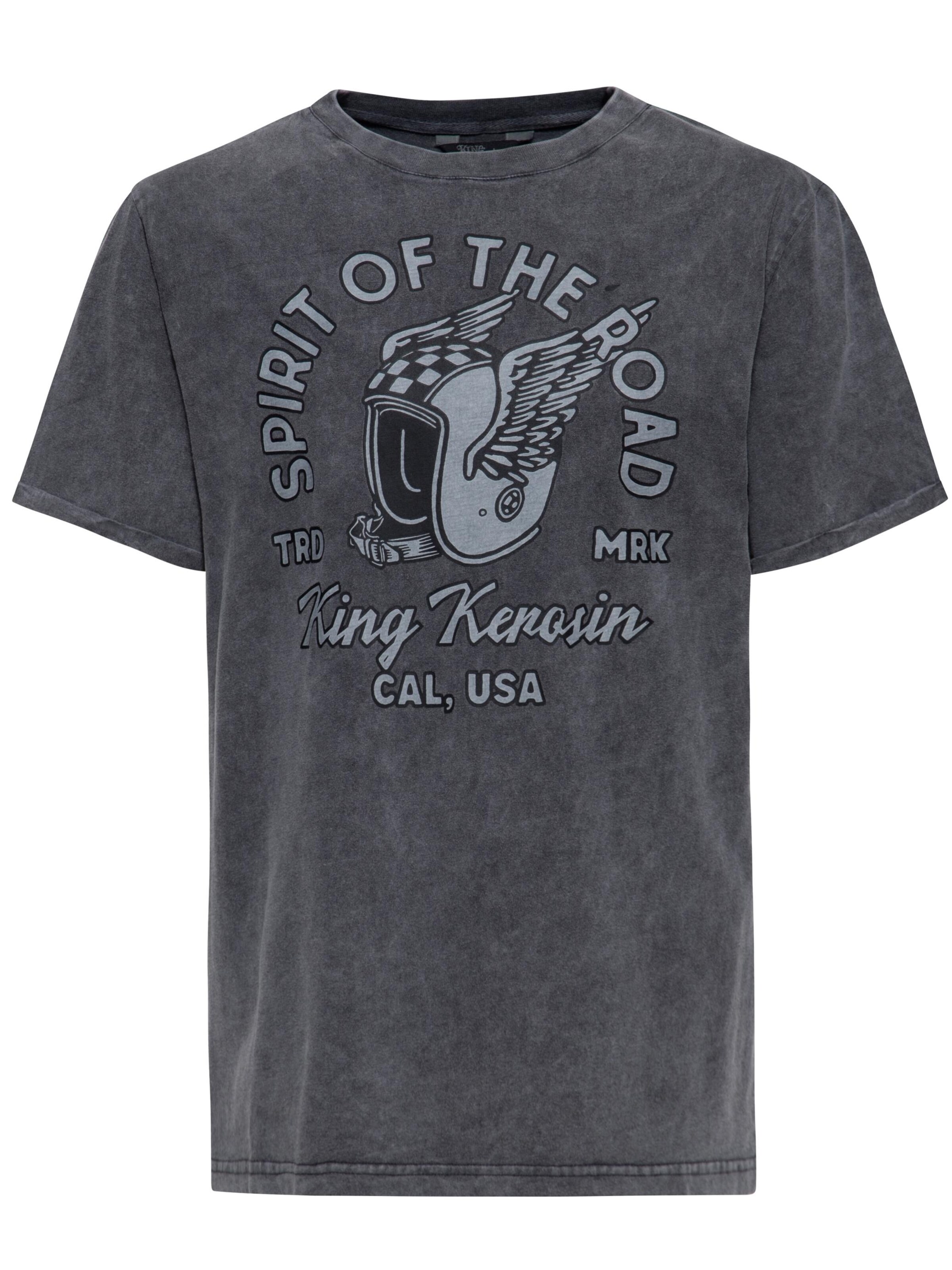 King Kerosin Shirt 'Spirit Of The Road' in Grey: front