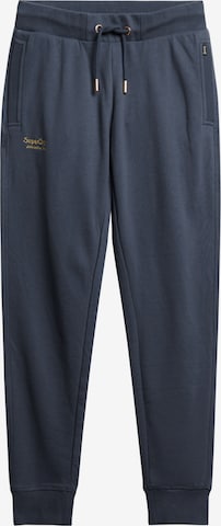 Superdry Tapered Broek 'Essential' in Blauw: voorkant