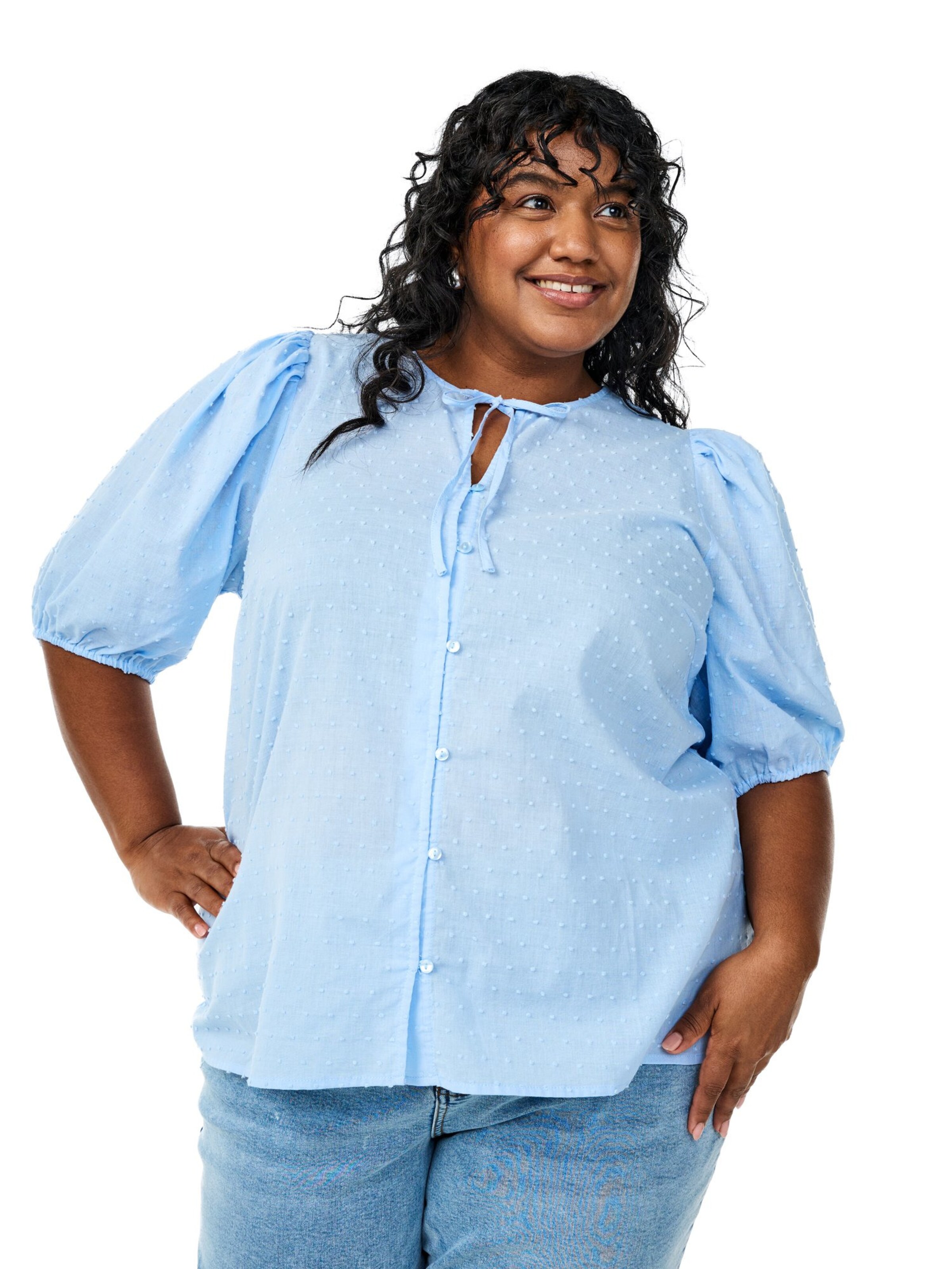 Zizzi Bluse 'Evera' in Blau: Vorderseite