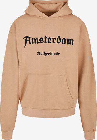 Merchcode Sweatshirt 'Amsterdam' in Beige: predná strana