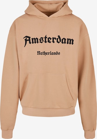 Merchcode Sweatshirt 'Amsterdam' in Beige: voorkant