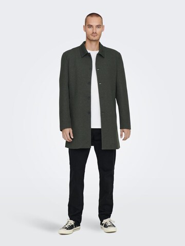 Only & Sons Between-Seasons Coat in Green