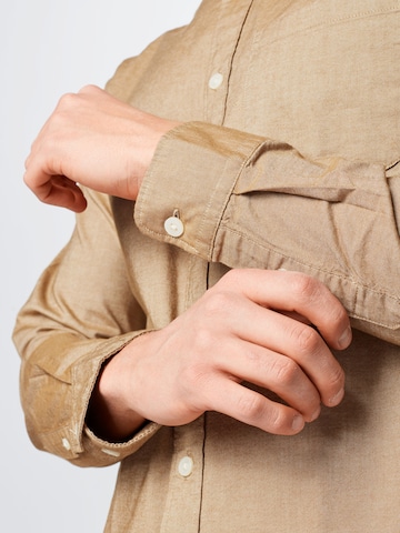 SELECTED HOMME Regular fit Button Up Shirt 'Rick' in Brown