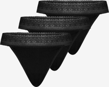 Mey Thong 'Modal Lace' in Black: front