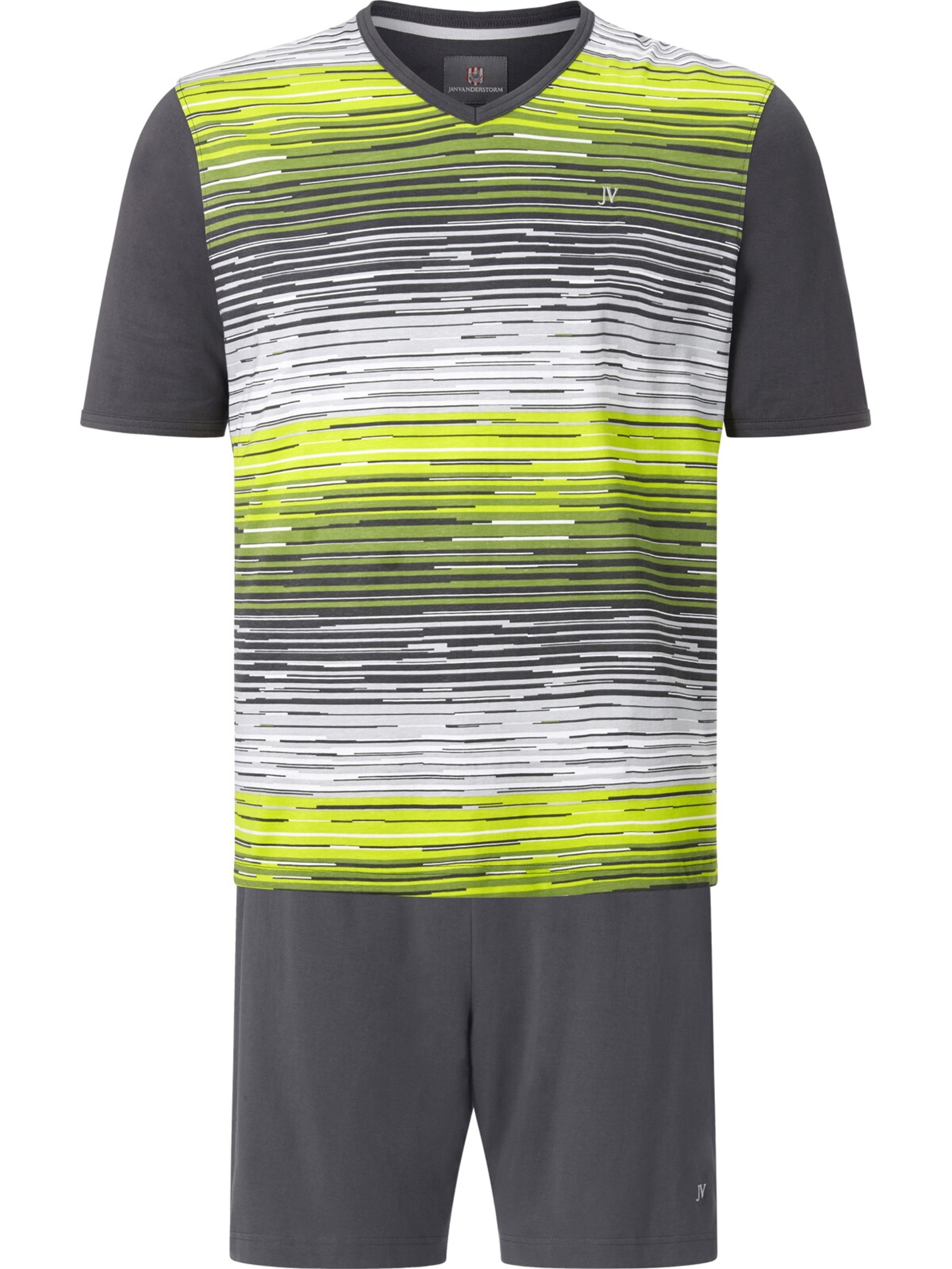 Jan Vanderstorm Pyjama 'Audun' in Grau: Vorderseite