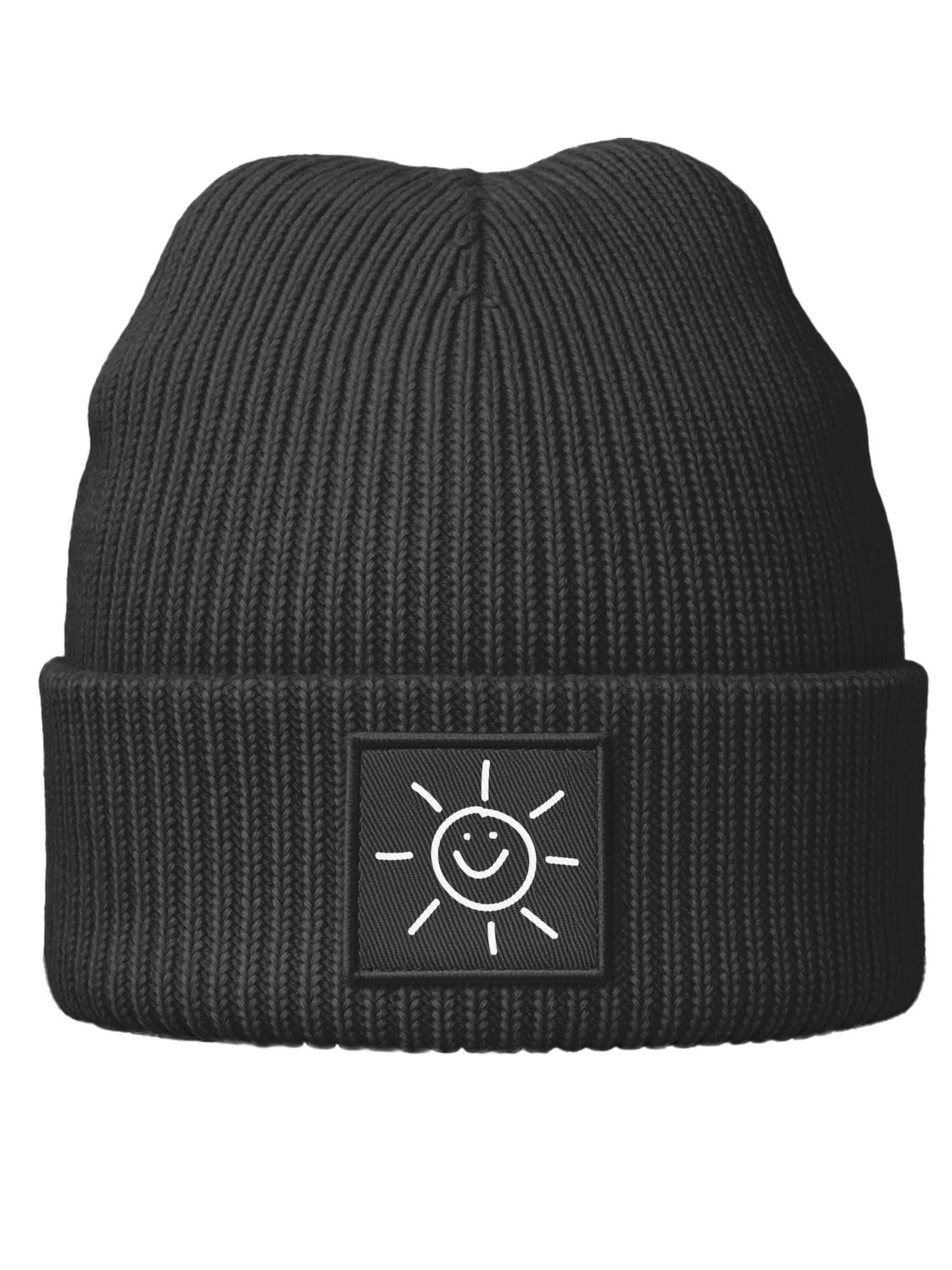 Neverless Beanie 'Sonne' in Black: front