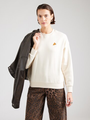 Sweat-shirt 'Pizza Love' Iriedaily en blanc : devant