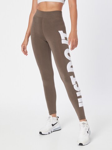 Nike Sportswear Skinny Legíny 'Essential' – hnědá: přední strana