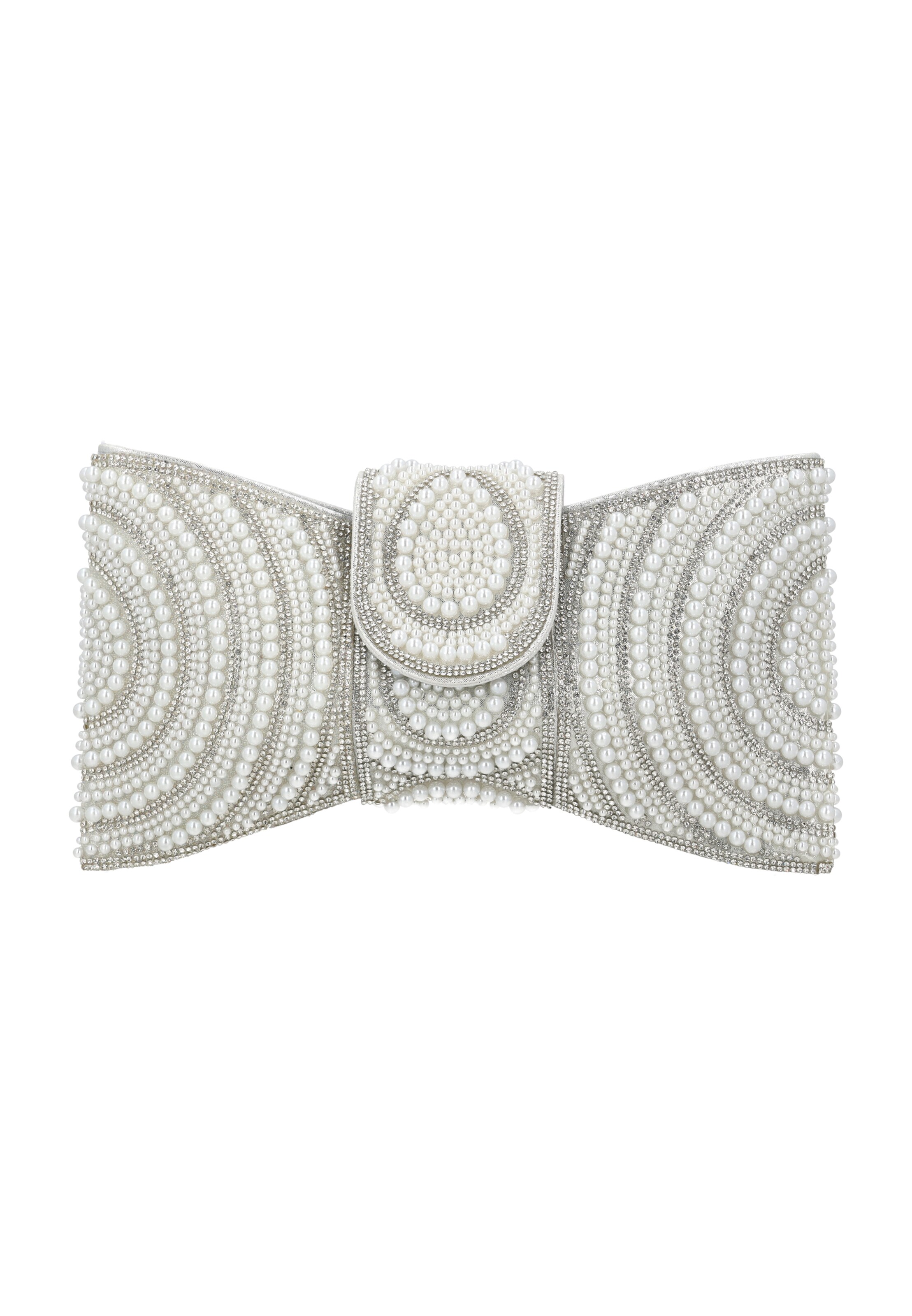 faina Clutch in Silber: Vorderseite
