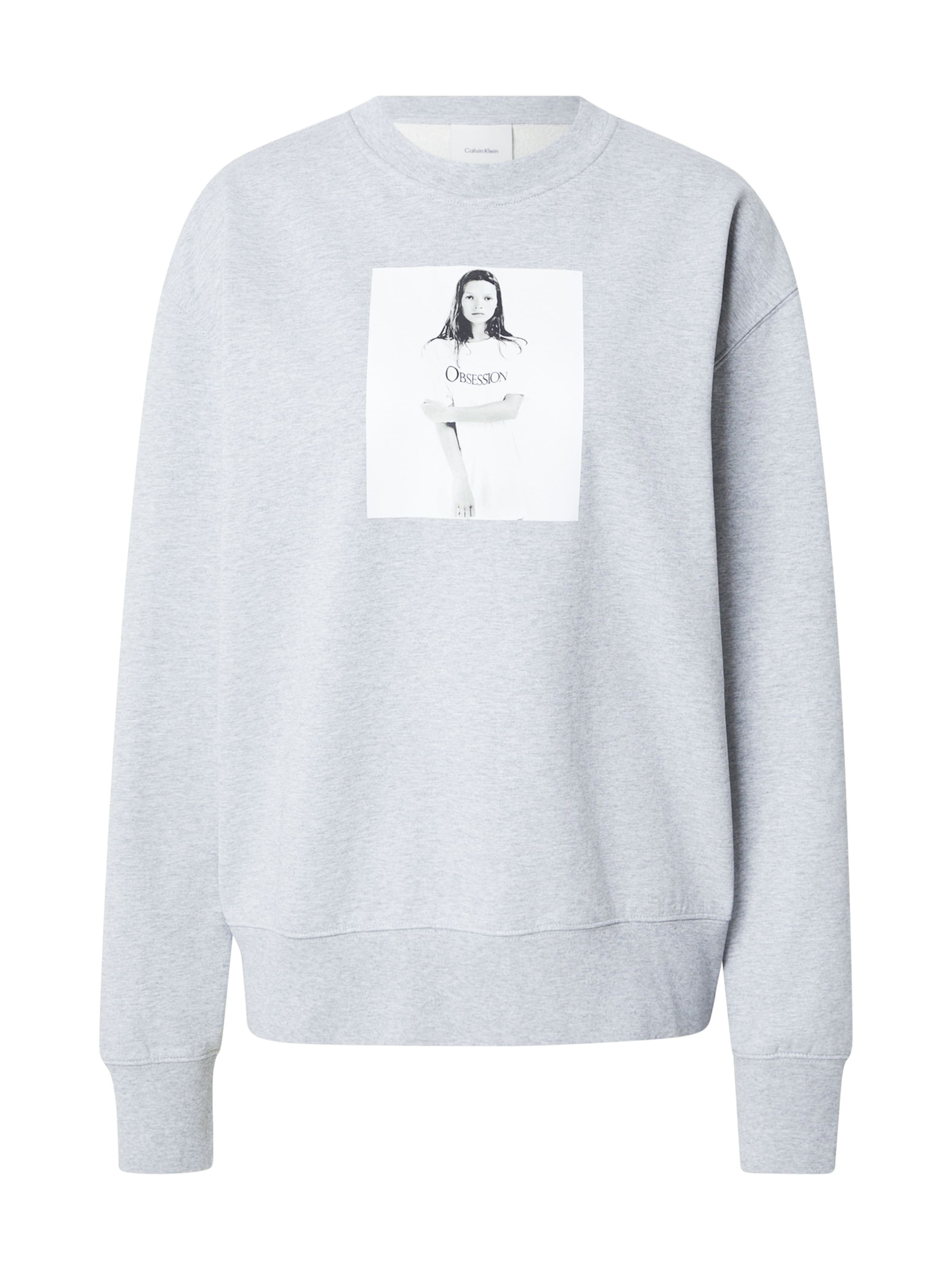 Calvin Klein Sweatshirt 'KATE OBSESSION BOYFRIEND' in Grau: Vorderseite
