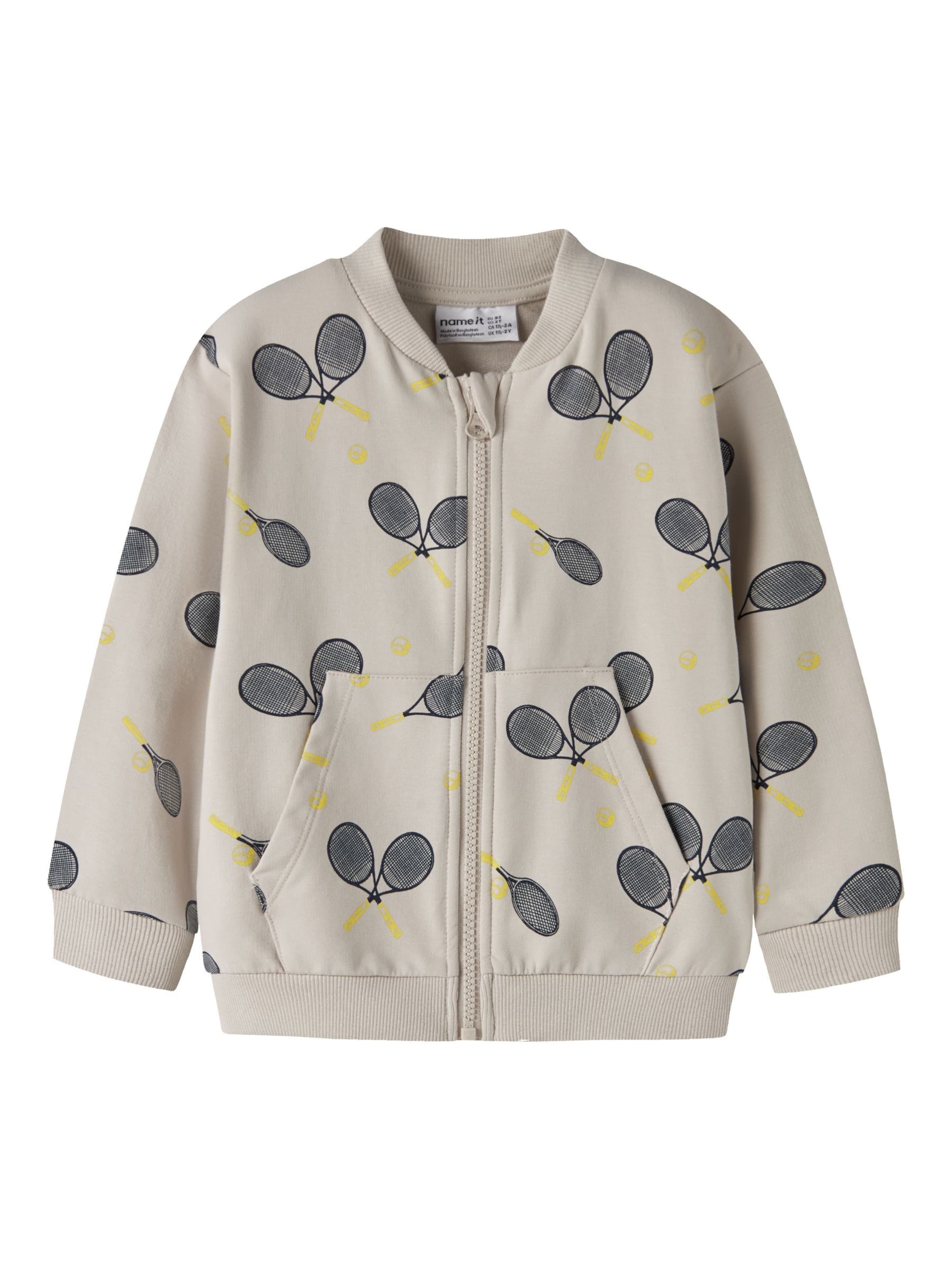 NAME IT - Sudadera con cremallera en gris: frente