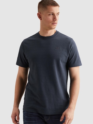 PME Legend T-shirt 'T-shirt with jacquard stripe pattern' i blå: framsida