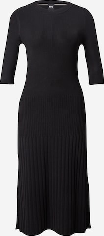 BOSS Black Gebreide jurk 'Fonzipona' in Zwart: voorkant