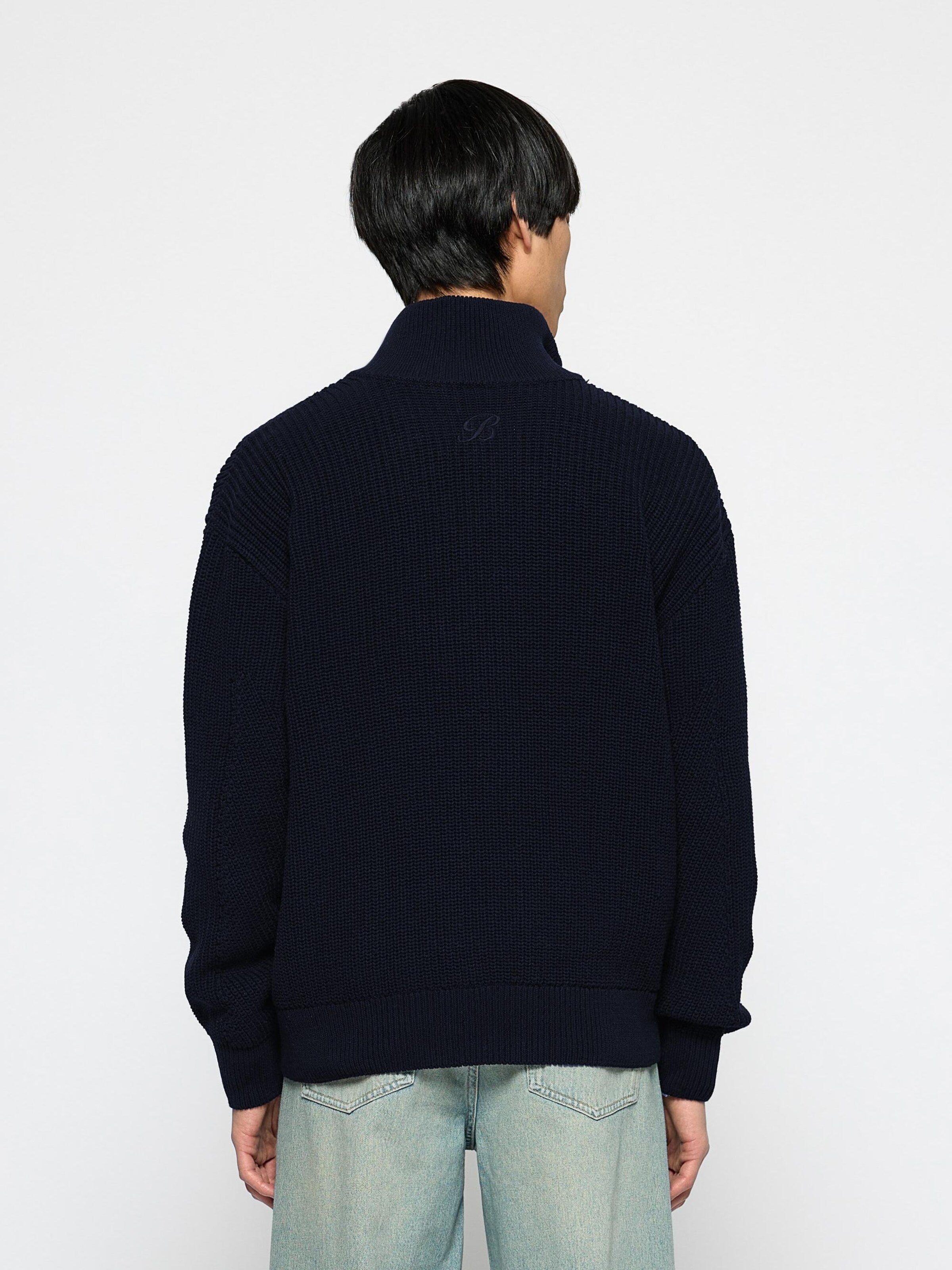 Burocs Knit Cardigan in Blue