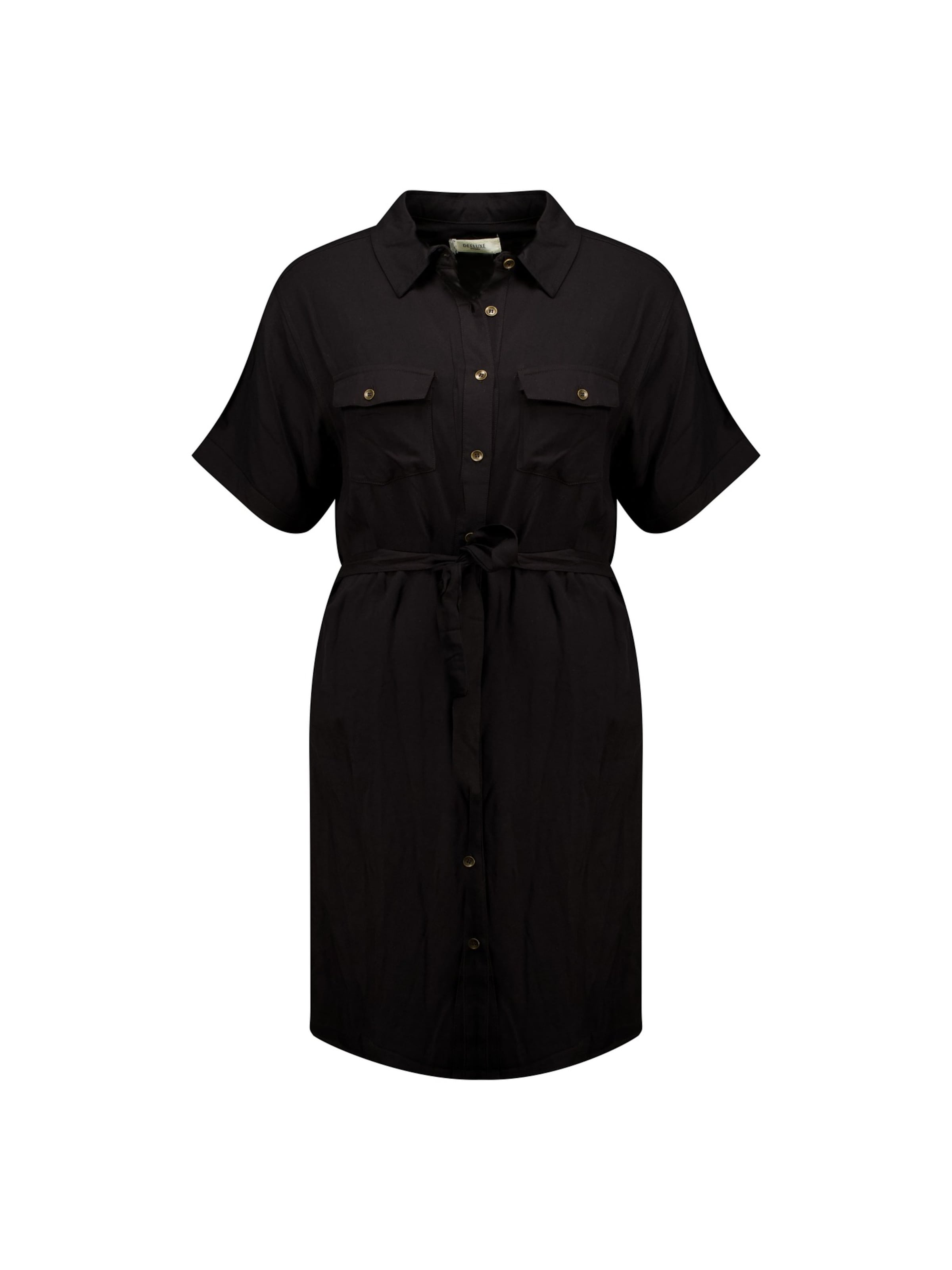 Robe-chemise 'ADISSIA' Deeluxe en noir : devant