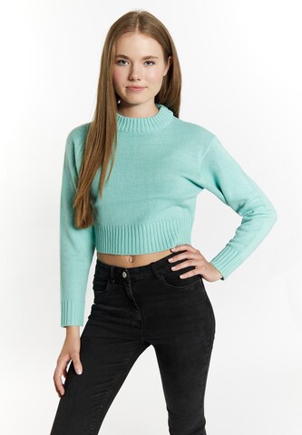 MYMO Пуловер 'Blonda' в синьо: отпред