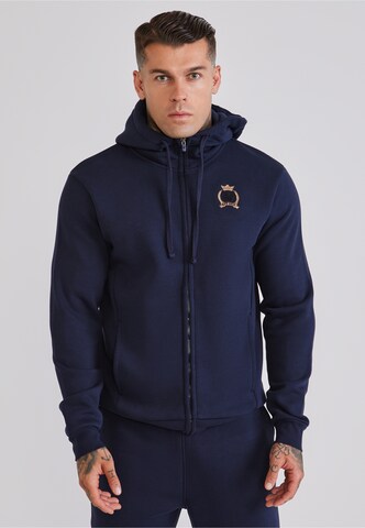 SikSilk Sweatjacke 'Essentials' in Blau: Vorderseite
