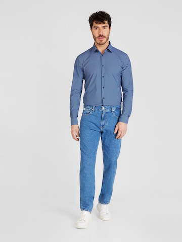 BOSS Black Slim Fit Hemd 'Roan' in Blau