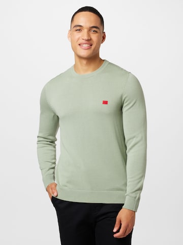 HUGO Red Sweater 'San Cassius' in Green: front
