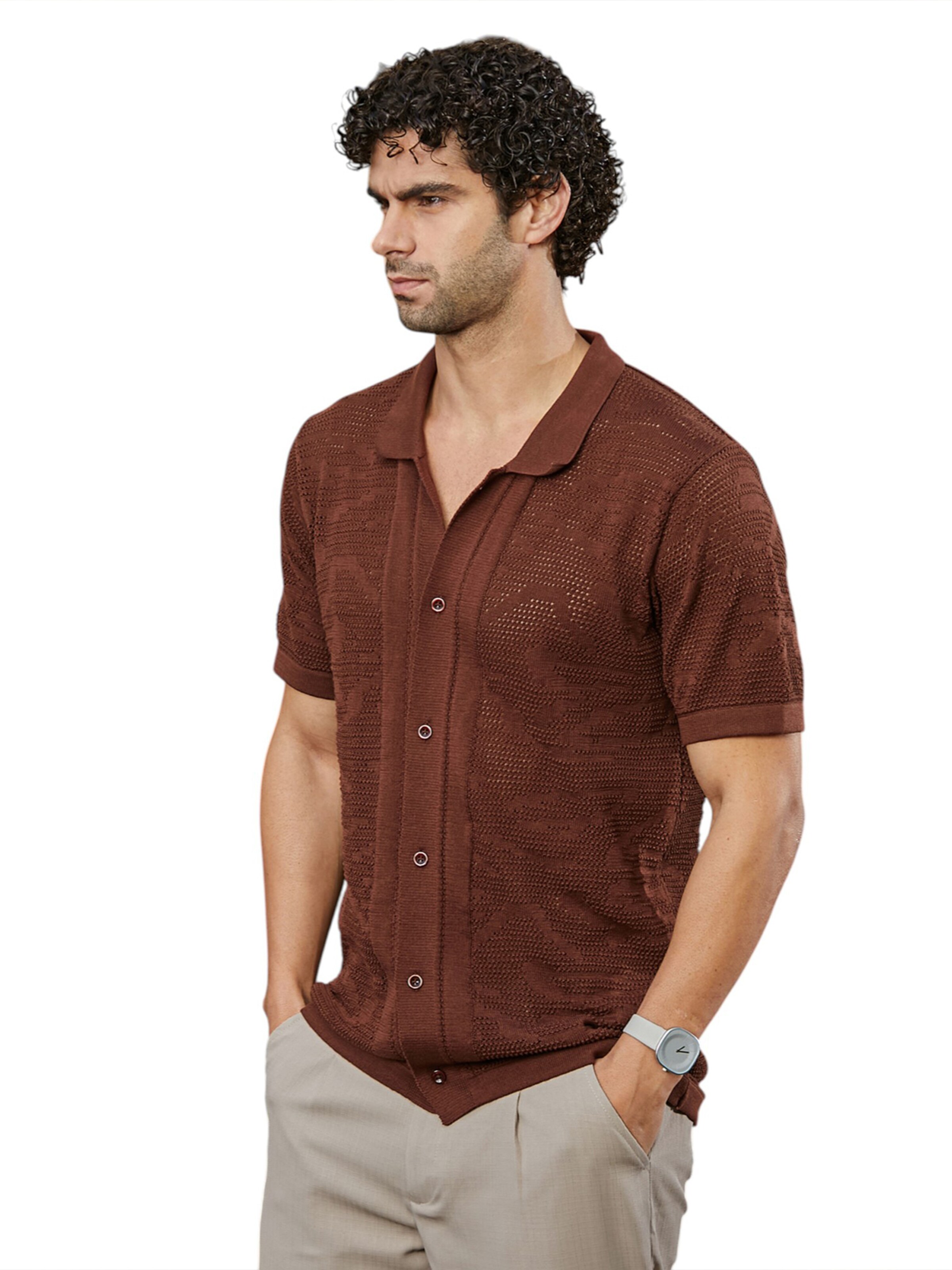 Campus Sutra - Ajuste regular Camisa 'Briana' en marrón
