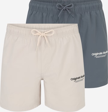 Shorts de bain 'JPSTNAXOS' JACK & JONES en beige : devant