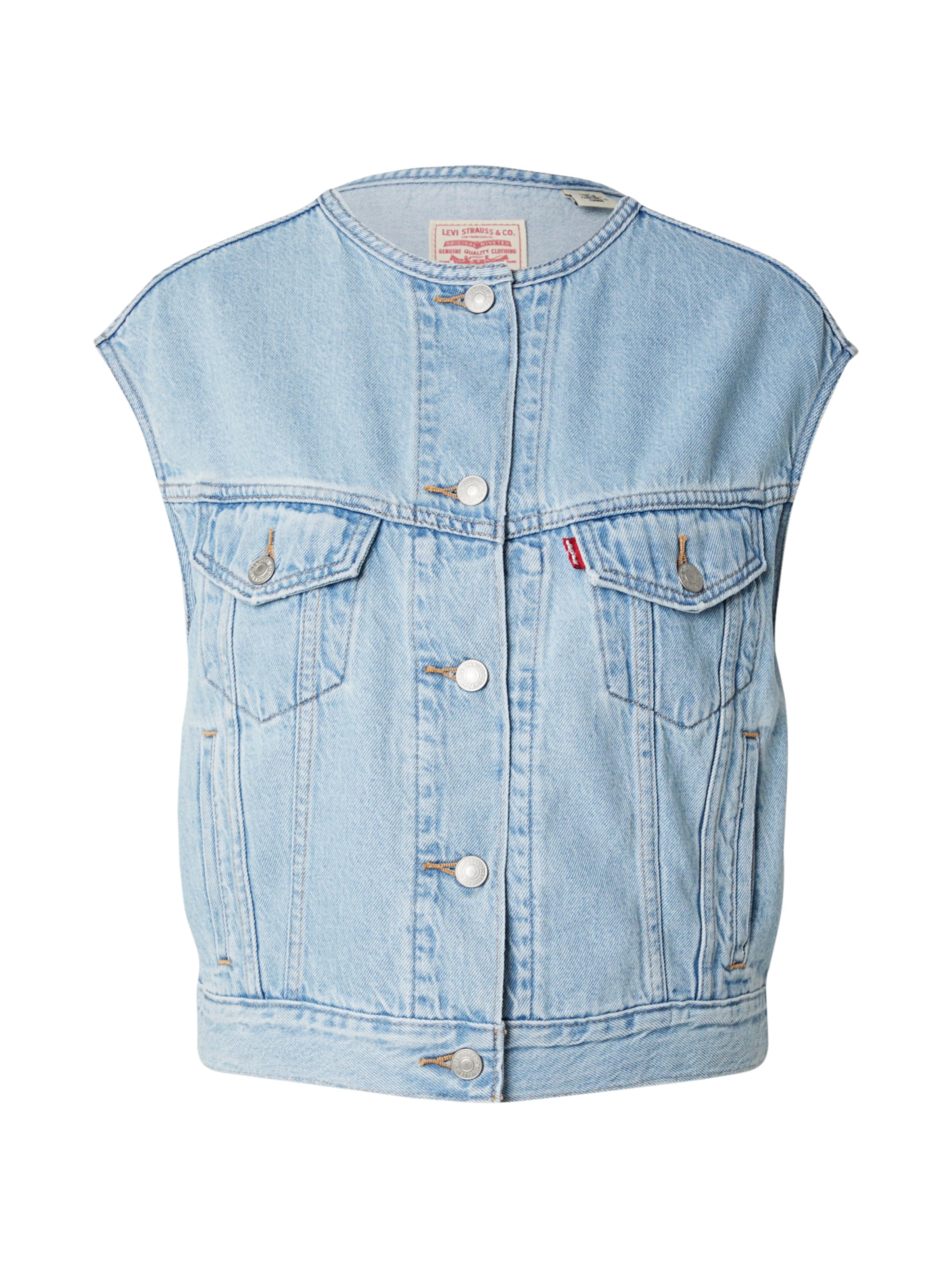 LEVI'S ® Kamizelka 'Collarless Shrunken '90s Trucker Vest' w kolorze niebieski: przód