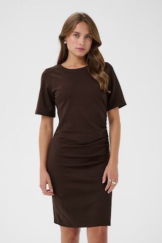 SAINT TROPEZ Jurk 'Genny' in Bruin: voorkant