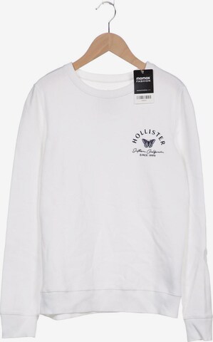 HOLLISTER Sweatshirt & Zip-Up Hoodie in S in White: front