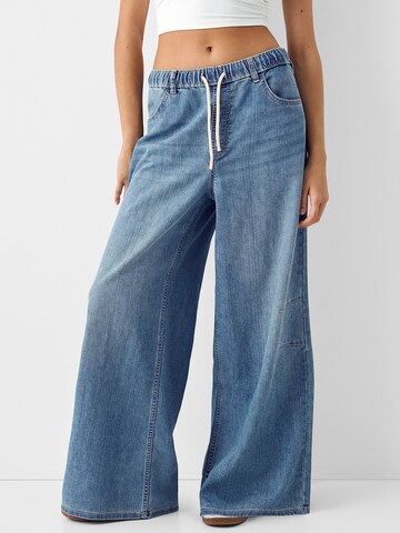Wide Leg Jean Bershka en bleu