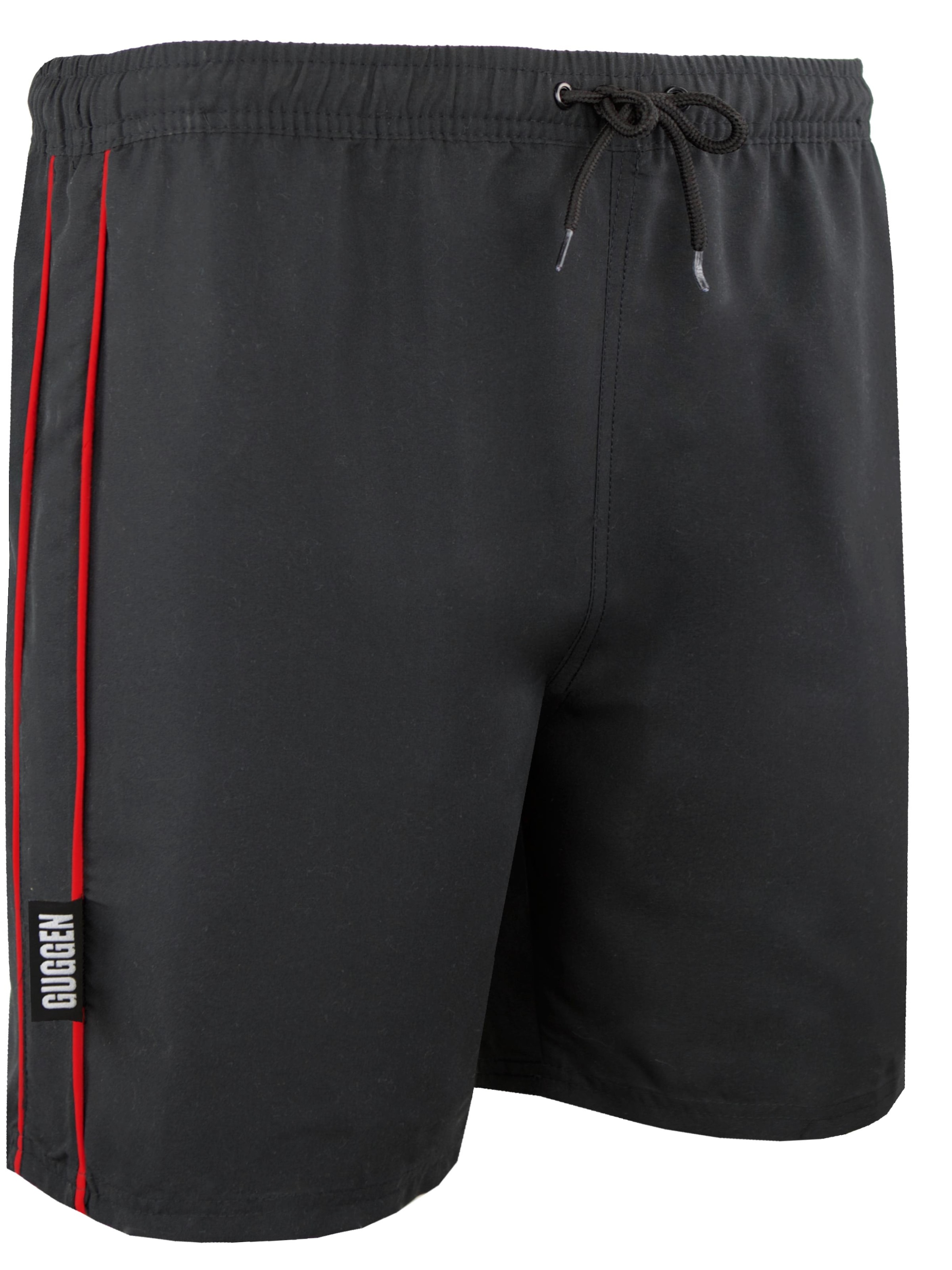 Guggen Mountain Badeshorts 'Boardshorts 1801'‌‌‌‌ in Schwarz: Vorderseite