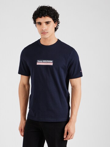 TOMMY HILFIGER Majica | modra barva: sprednja stran