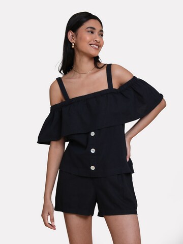 Threadbare Blouse 'Aspen' in Black: front