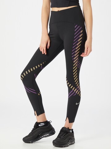 NIKE Skinny Sporthose in Schwarz: Vorderseite