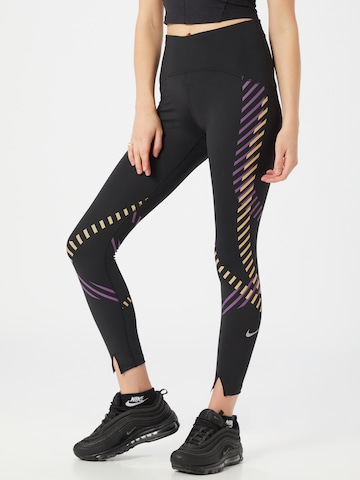 Skinny Pantalon de sport NIKE en noir : devant