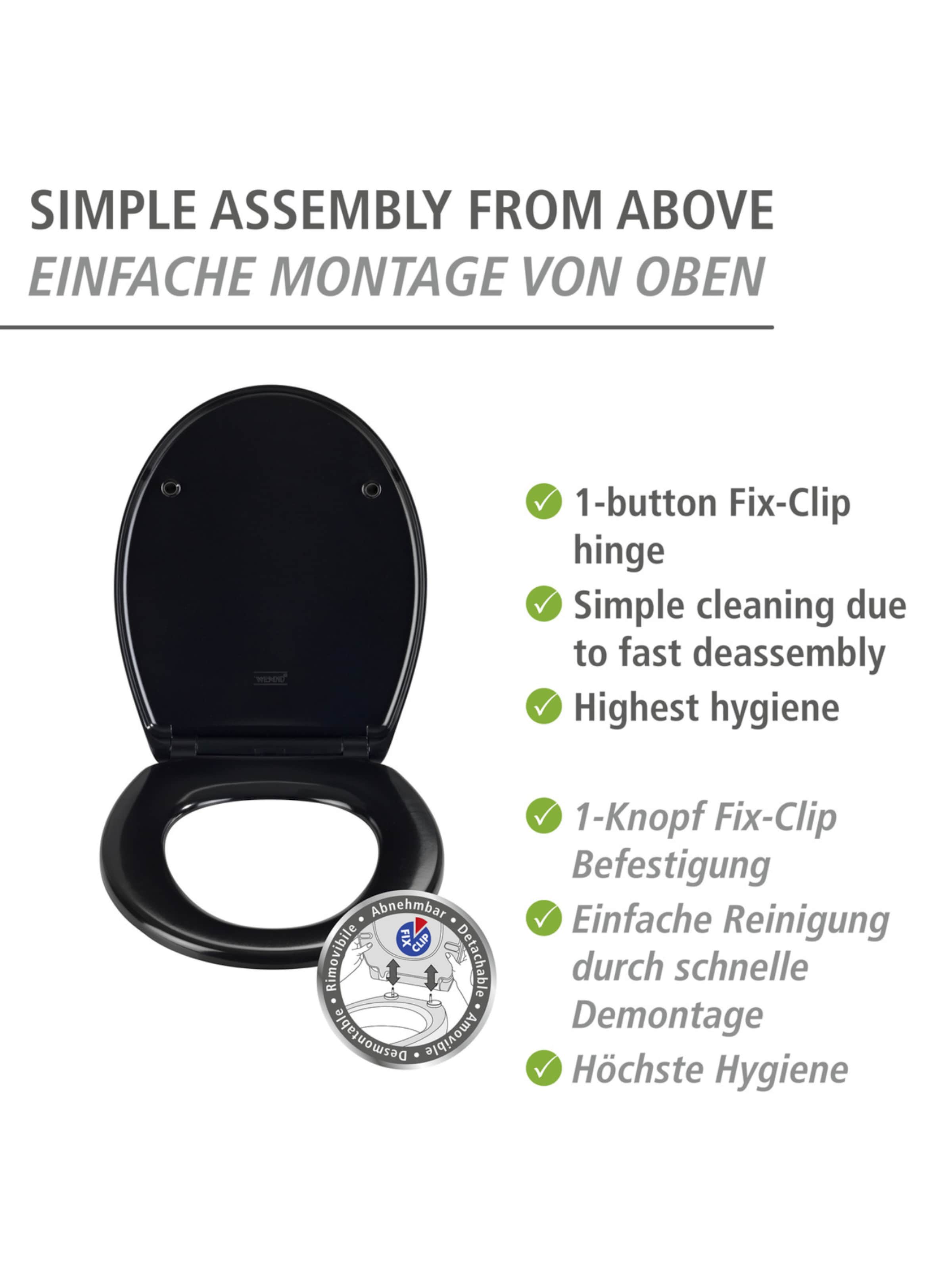 Wenko WC-Sitz in Schwarz