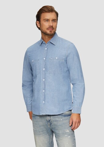 Coupe regular Chemise s.Oliver en bleu : devant