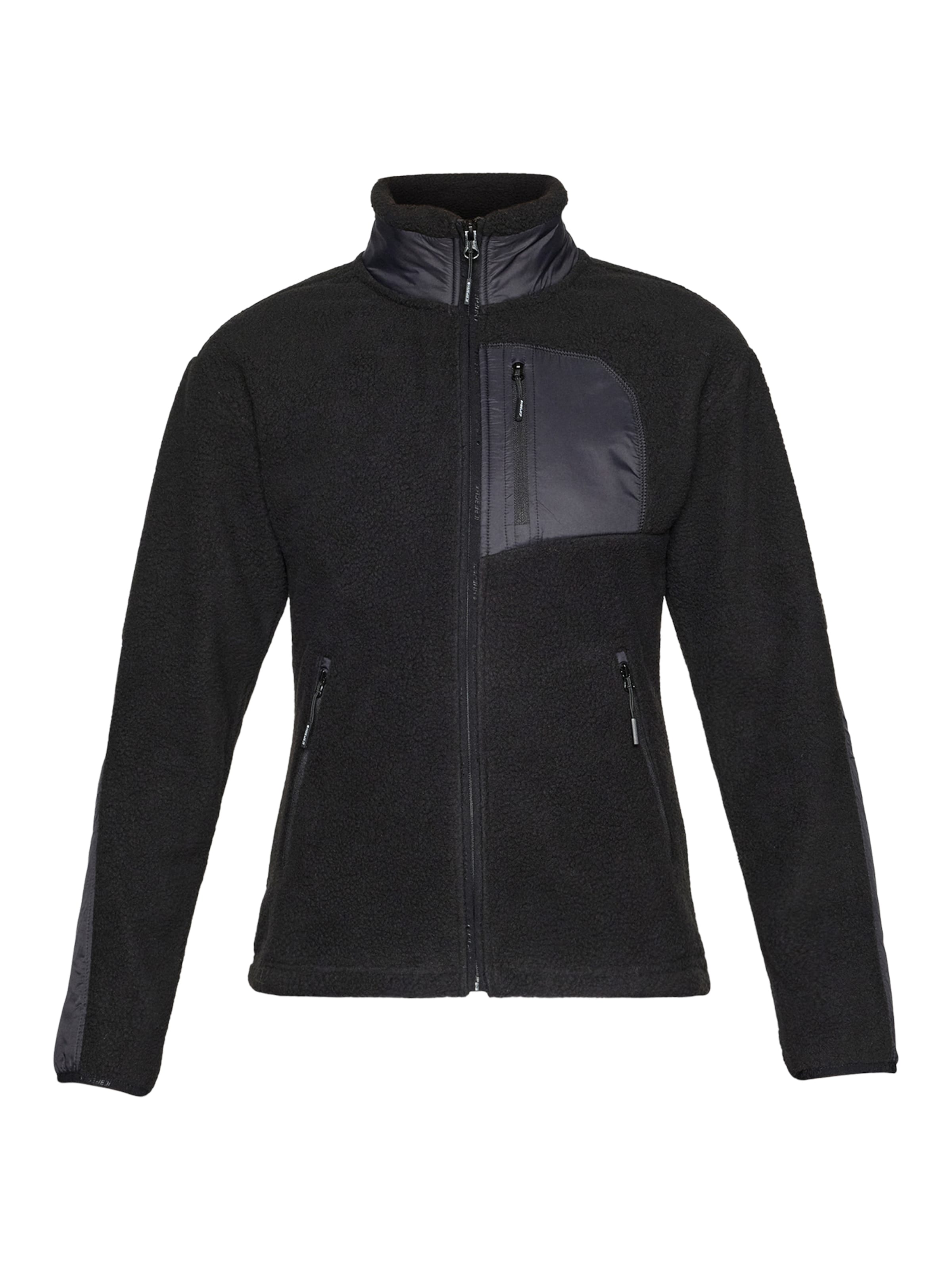 ICEPEAK Функционално поларено яке 'MILLSTADT' в черно: отпред