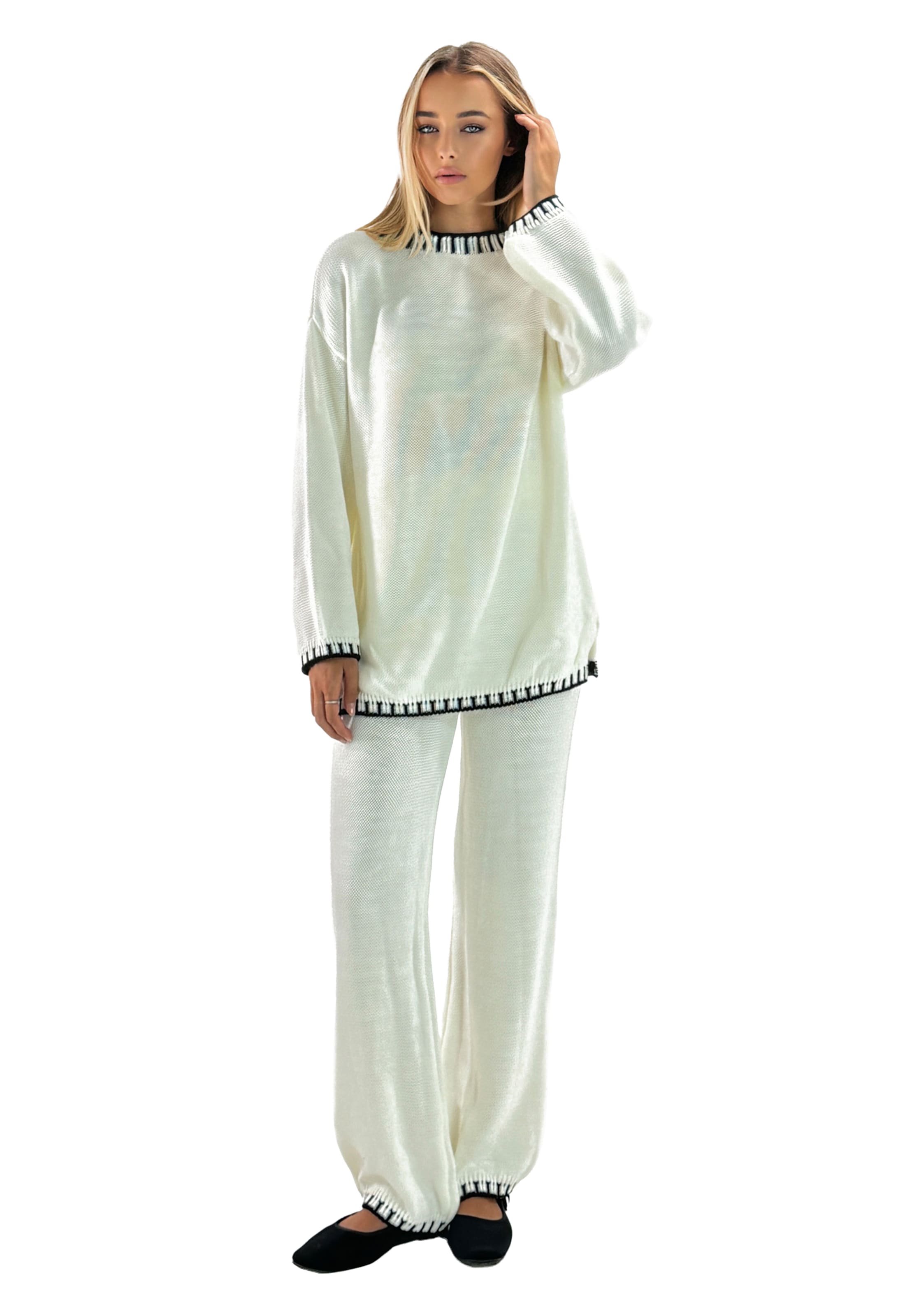 Elara Regular Broekpak in Wit: voorkant