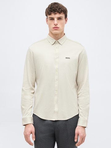 BOSSRegular Fit Košulja 'Motion' - bež boja: prednji dio