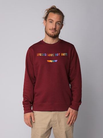 Watapparel Sweatshirt ' Spread Love not Hate ' in Rood: voorkant