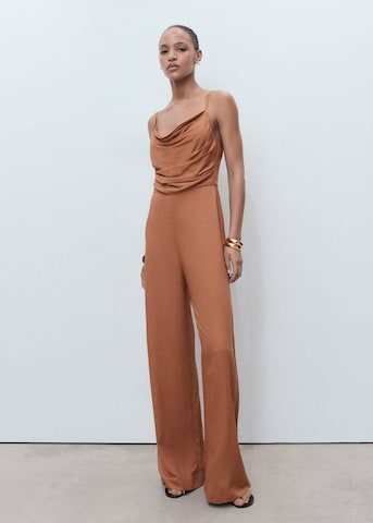 MANGO Jumpsuit 'Ricky' in Brown: front