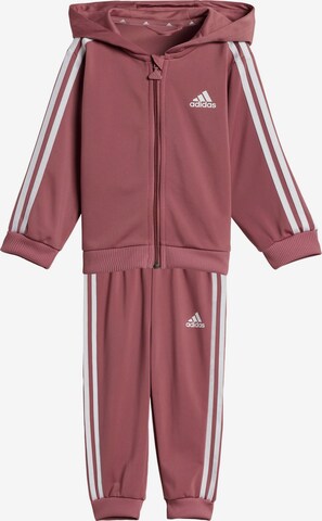 ADIDAS SPORTSWEAR Tracksuit 'ESSENTIALS SHINY' in Red: front