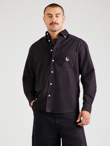 BOSS Regular fit Button Up Shirt in Black: front
