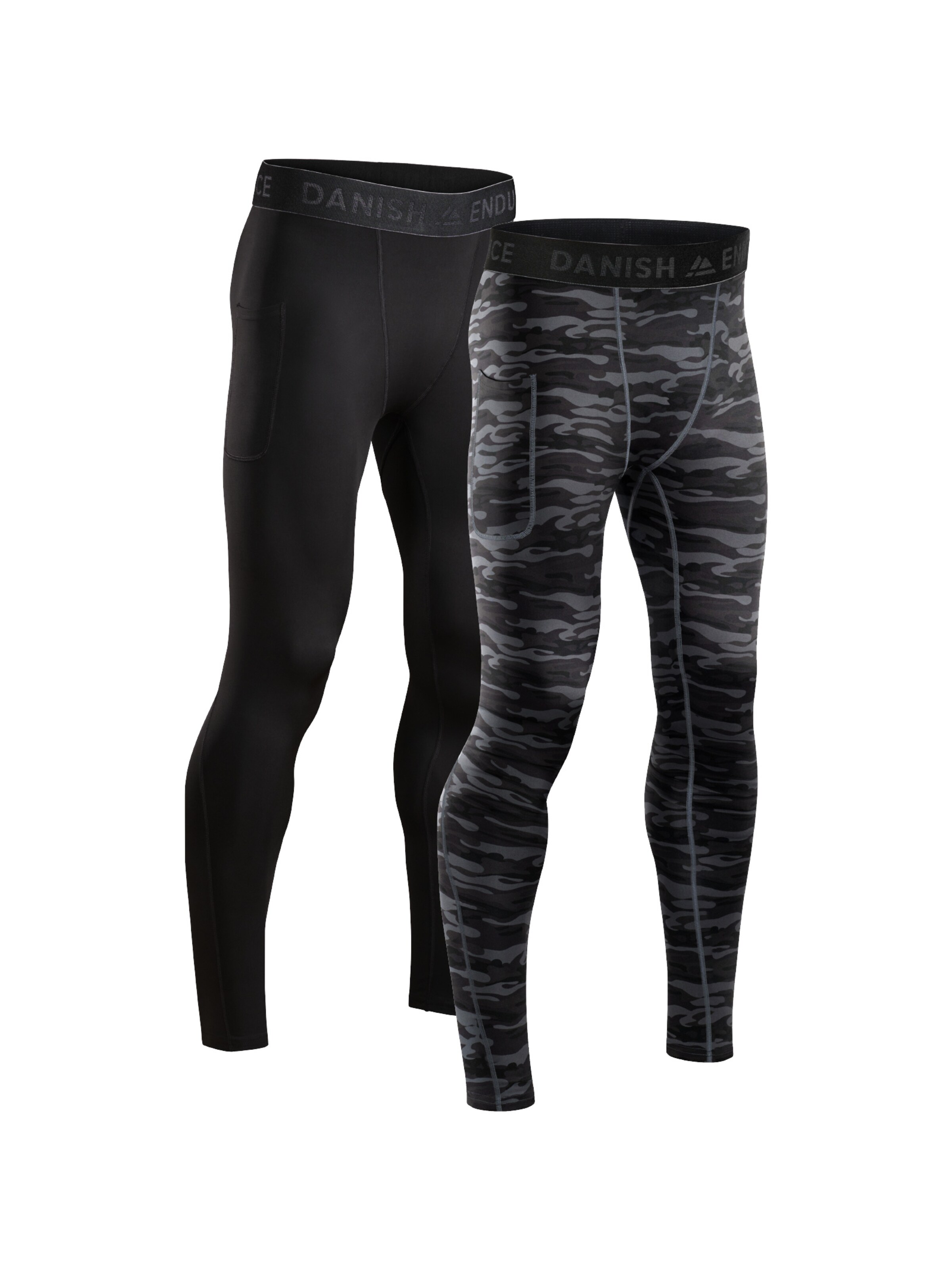 DANISH ENDURANCE Skinny Funktionsbukser 'Compression Tights' i sort: forside