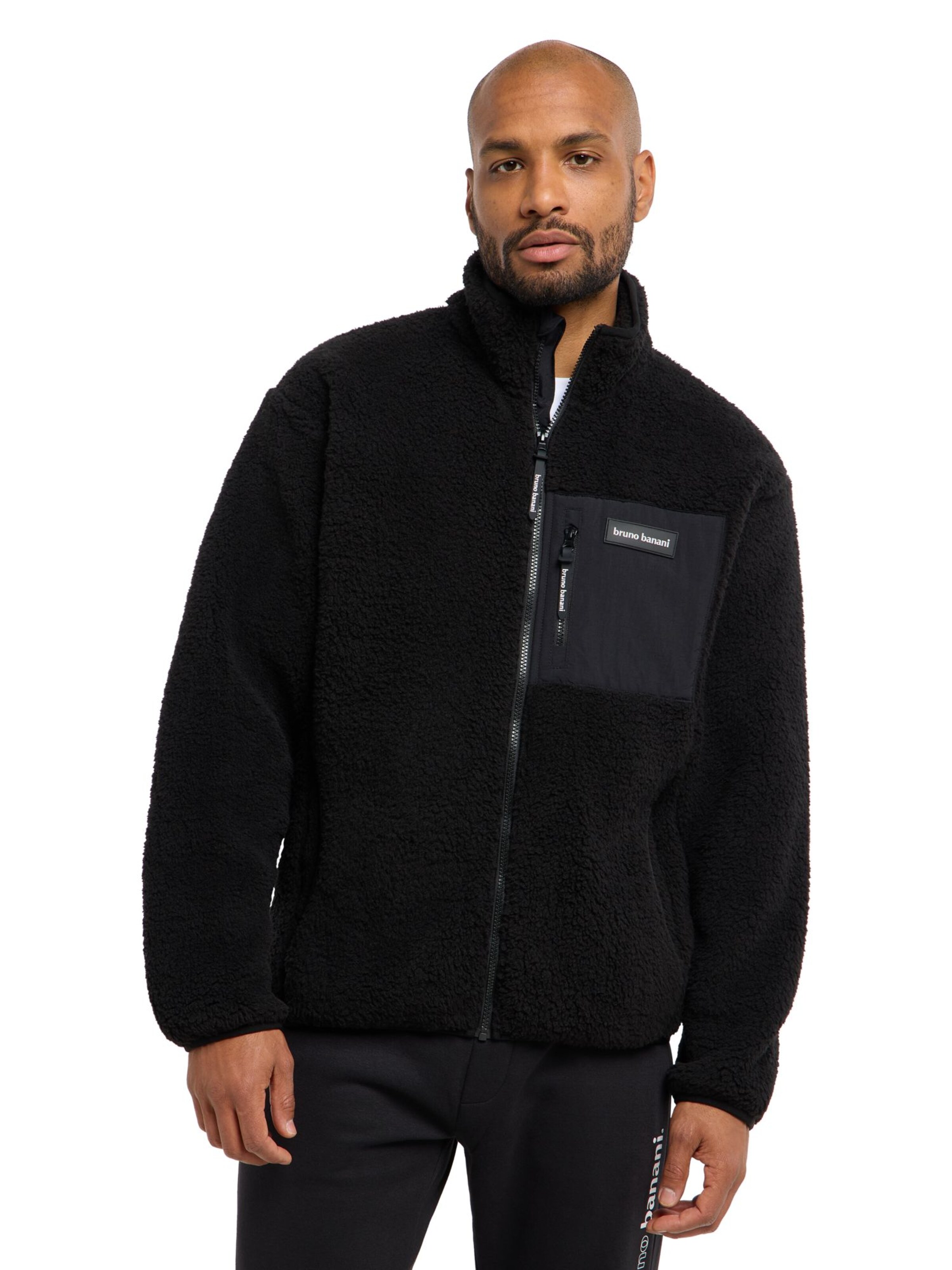 Veste en polaire 'Garret' Bruno Banani en noir : devant