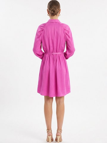 Abito 'Gathered Raglan Sleeve Viscose Midi Shirt Dress With Belt' di AVENUE N°29 in rosa