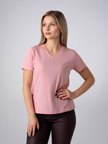 Maglietta 'Leafletic Women’s Short Sleeve V-Neck T-shirt' di LEAFLETIC in rosa